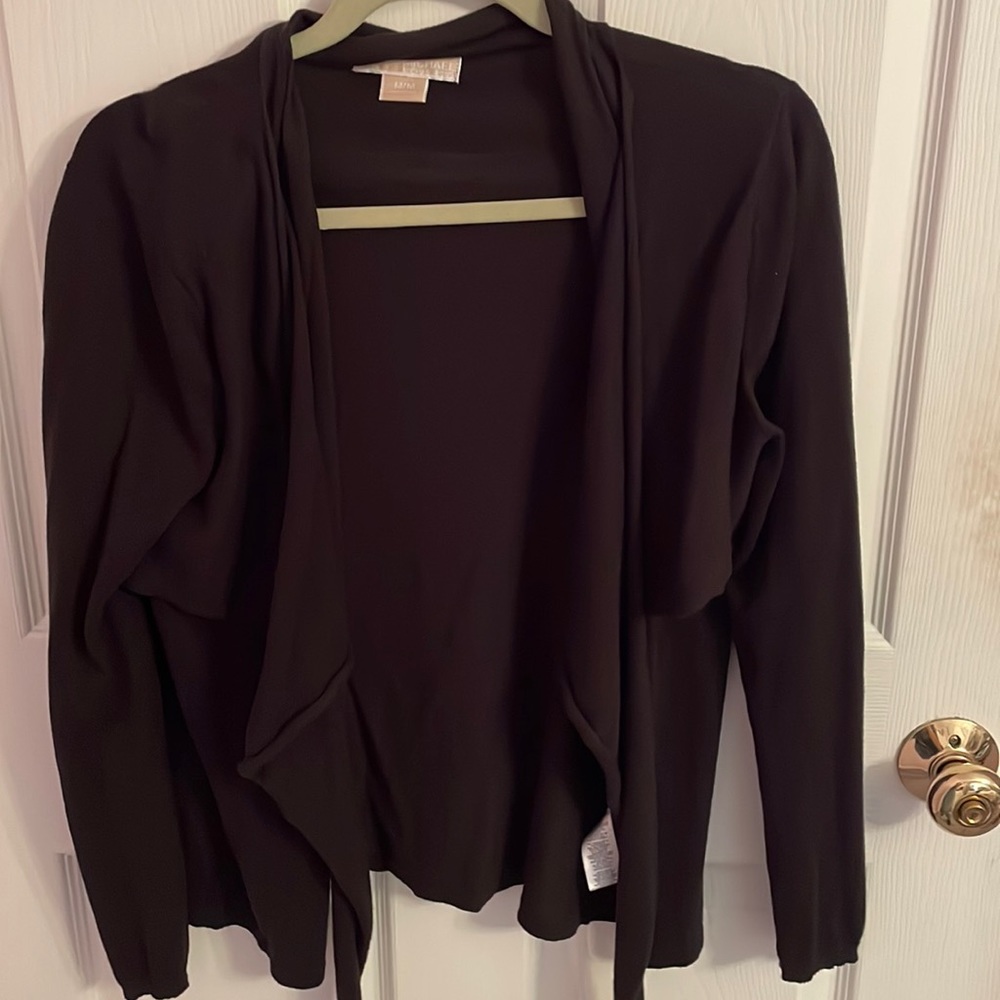 Michael Kors m black tie front cardigan
